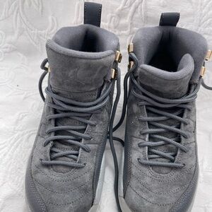 Jordan Gray High-Top Sneakers with Gold Accents Youth